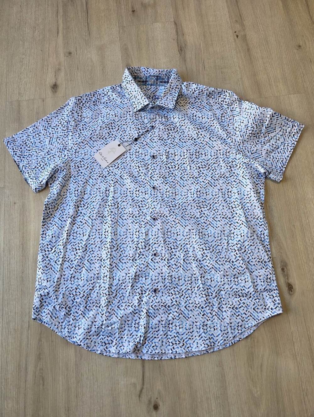 Robert Graham Greco Classic Fit Short Sleeve Shirt Men's Size 2XL Stretch
